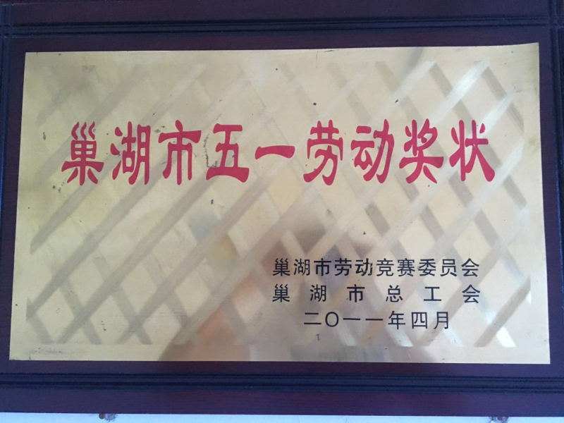 巢湖市五一勞動(dòng)獎(jiǎng)狀